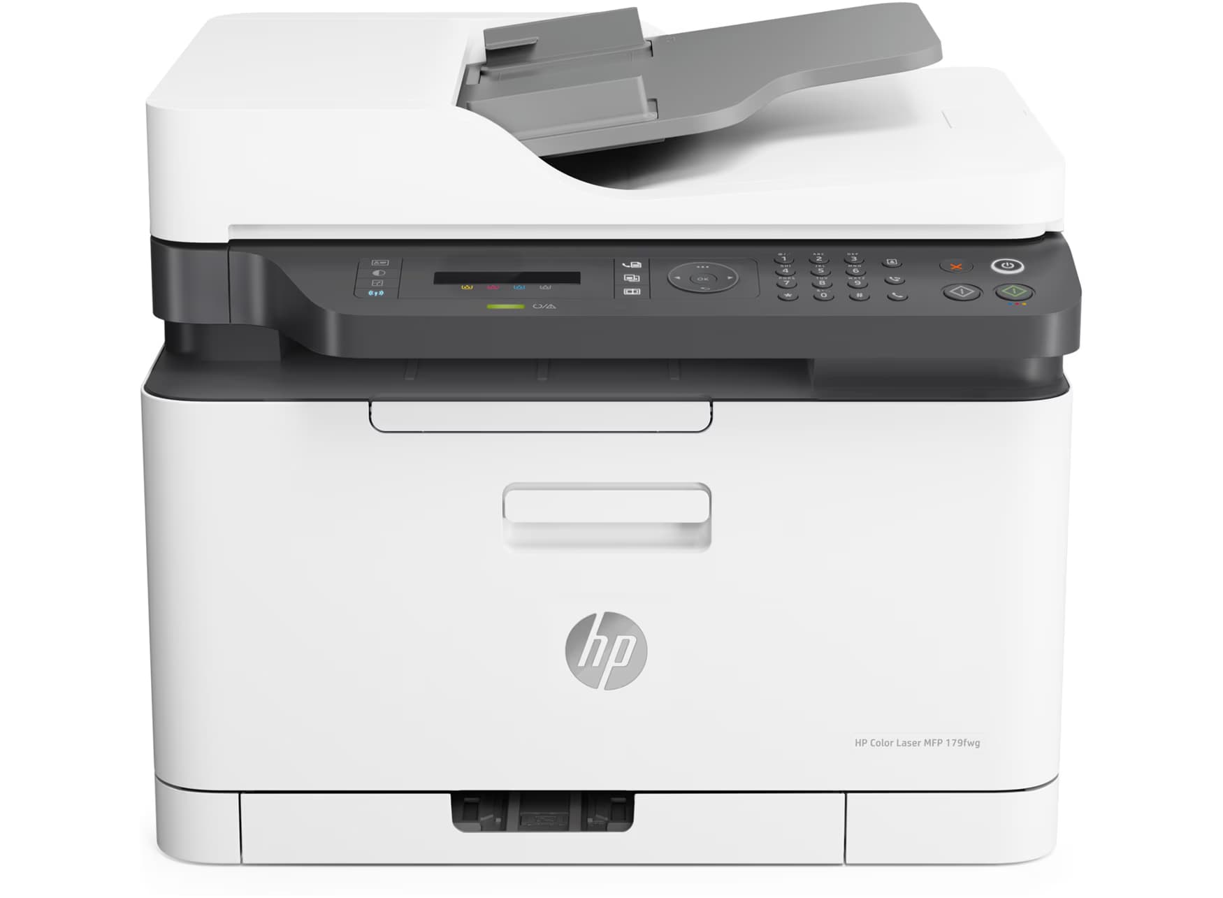 Impressora Multifuncional Wi-Fi, Usb e EthernetHP 
color laser mfp 179fnw Printer  de cor branca.