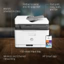 Impressora Multifuncional Wi-Fi, Usb e EthernetHP 
color laser mfp 179fnw Printer  de cor branca.