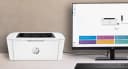 Impressora Multifuncional Wi-Fi e UsbHP 
printer M111w de cor branca.